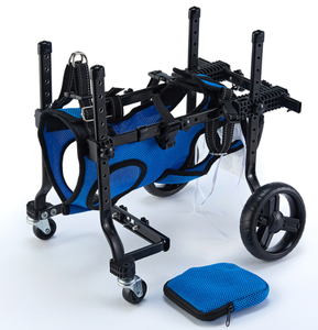 Adjustable 4 Wheel Pet Mobility Cart for Dogs Breathable <b>Foldable</b> Support Hind Legs Purple Aluminum Alloy Carrier - Product Image 2