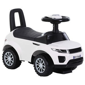 HOMCOM-Voiture jouet à chevaucher pour enfants de 12 à 36 mois, voiture à pousser avec compartiment de rangement et dossier, blanc - Product Image 1