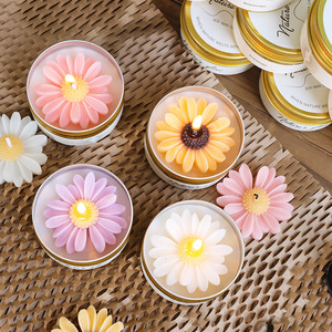 Vela Aromática Personalizada com Logo, Vela Decorativa 3D em Forma de Girassol com Tampa para Decoração Estética de Mesa, Ornamento de Quarto, Presente - Product Image 1