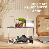 Petit aquarium de bureau épaissi pour poissons Betta, aquarium de bureau éco-cyclique, bol transparent créatif pour poissons rouges avec aquascaping