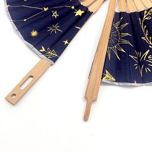 Japanischer Windrad runder klappbarer Hand ventilator Faltbare Bambus-Rund ventilatoren für Damen