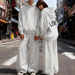 Ensemble de survêtements unisexes décontractés en coton tricoté 100 %, coupe ample, avec poche kangourou, imprimé, pour homme - Product Image 2