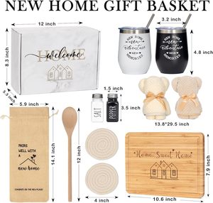 Paniers cadeaux de pendaison de crémaillère uniques pour les couples Clients Femmes Nouvel <span class=keywords><strong>appartement</strong></span> Première maison Idées cadeaux Ensemble <span class=keywords><strong>cadeau</strong></span> maison moderne - Product Image 3