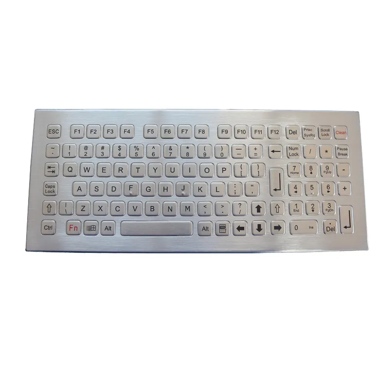 IP68 dynamic washable anti-vandal stainless steel kiosk industrial desktop keyboard