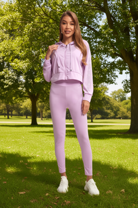 ชุดวอร์มมีฮู้ดสำหรับผู้หญิง TC200Z ซิปยาวเต็มตัว ระบายอากาศได้ดี ผลิตจากผ้าสแปนเด็กซ์และโพลีเอสเตอร์ สวมใส่สบาย สีพื้น ทรงเข้ารูป เหมาะสำหรับใส่ในช่วงฤดูใบไม้ผลิ - Product Image 2