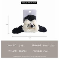 MUJU D431 Pinces à cheveux en peluche Tom et Jerry 14cm, pinces à mâchoires en fausse fourrure style dessin animé, 4 couleurs, logo personnalisé, carte, prêtes à la vente au détail