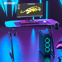 BEISIJIE, recién llegado, mesa de ordenador, escritorio de juegos en forma de Z con luces Led RGB, mesas de juego