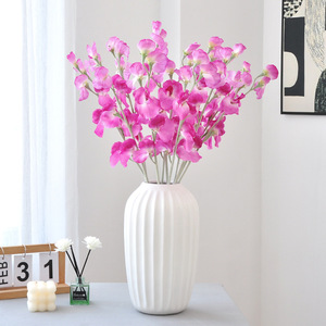 Bouquet de fleurs artificielles de pois doux Yoshinobu, pétales en soie et coton, blanc, rose, violet, rouge rosé, décoration nordique pour la maison, vase pour salon - Product Image 1