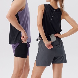 Shorts Deportivos de Mujer, Cintura Alta, Mallas para Correr, Capas Elásticas de Malla, para Entrenamiento - Product Image 4
