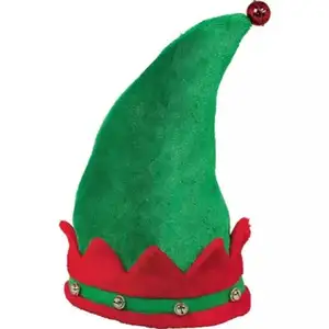 Рождественская фетровая Эльфийская шляпа с колокольчиками для праздничной вечеринки