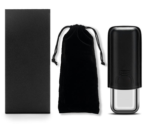 Estuche de Cigarros Portátil de Diseño Clásico con Acabado en Laca de Cuero, Humectante, para Viaje, con Capacidad para 2 Cigarros - Product Image 6
