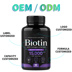 Cápsulas de Biotina, Queratina y Colágeno de Marca Privada, Cápsulas de Biotina para Cabello, Piel y Uñas, Vitaminas, Suplementos de Biotina, 60 Cápsulas - Product Image 4