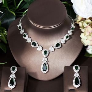 Hibiกคริสตัลเซอร์โคเนียทรงใบไม้สวยงามเครื่องประดับสำหรับผู้หญิงชุดเครื่องประดับชุดเจ้าสาวสำหรับงานแต่งงาน N-447 Bijoux Femme - Product Image 2