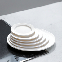 Assiette plate de service de restaurant en gros à prix avantageux, assiette plate ronde blanche