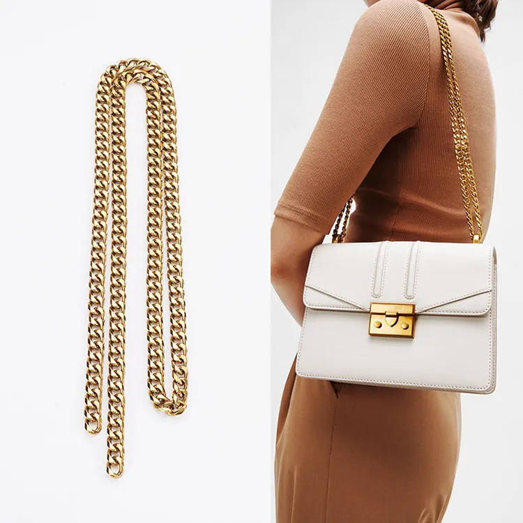 Customized Handbag Hardware Decoration Fashion Belts Bag Accessories Luxury Buckle Metal Shoulder Handles Strap Chain