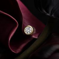 Boucles d'oreilles en diamant naturel, cercle en or, 0,16 ct, boucles d'oreilles à clous en diamant, boucles d'oreilles créoles en or pour femmes