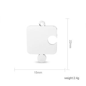 Silver Tone Friendship Blank DIY LOGO <strong>Autism</strong> <strong>Awareness</strong> Stainless Steel Puzzle Jigsaw Jewelry Pendant <strong>Charm</strong> - Product Image 5