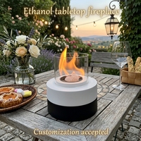 Brasero de table en métal au bioéthanol, foyer sans fumée, cheminée de table au bioéthanol pour la décoration intérieure/extérieure de la maison et du jardin