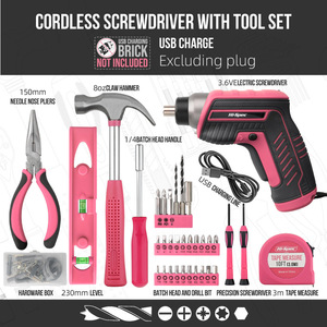 Hi-Spec Cordless Electric <b>Screwdriver</b> 4V Lithium Battery USB Charging Home Maintenance Tool <b>Set</b> - Product Image 5