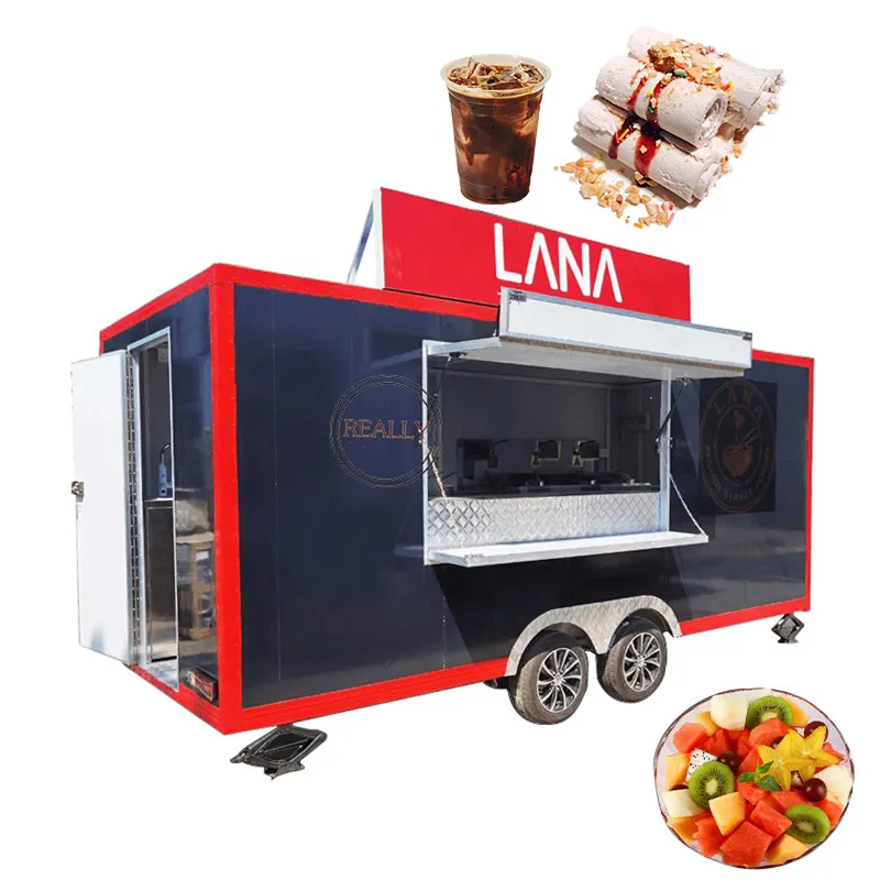 2022 Mobiele Voedsel Winkelwagen Truck Venster Amerikaanse Street Food Van Met Ce-certificering Ijs Keuken Restaurant Aanhanger