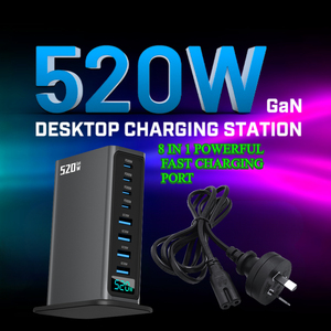 520W Gan 8 Trong 1 LED Hiển Thị Nhanh Chóng Sạc USB Một Loại C 8 Cổng Pd Qc3.0 Máy Tính Để Bàn Trạm Gan Sạc - Product Image 6