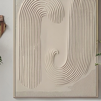 Art mural abstrait moderne en acrylique fait main avec motifs en relief, encadré dans un cadre en plastique, grande toile, peinture Wabi Sabi