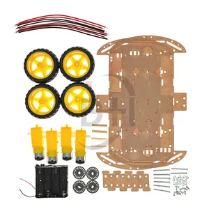 Smart Car Kit 4WD Smart Robot Car Chassis Kits Car DIY Parts With Battery Box Diy Electronic Kit for Arduino ZK-4WD
