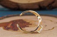 Anillo de Dedo con Forma de Curva Princesa Elegante, Oro Sólido de 14K, Diamante Cultivado en Laboratorio, Hecho a Mano, Lujoso, Unisex, Certificado IGI