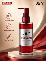 Gel coiffant pour hommes 180 ml, tenue souple, coiffage facile, texture naturelle, gel capillaire, marque privée OEM ODM, soin professionnel pour barbier