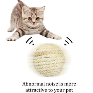 HIPHOPPET 8cm grande palla di Sisal giocattoli per gatti interattivi resistenti al morso palla da graffio per gattini cuccioli resistente artiglio giocattolo corda - Product Image 2