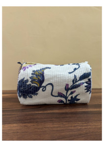 Bolsa de Maquillaje Acolchada de Algodón Estampada a Mano Multicolor de Primera Calidad, Organizador de Cosméticos de Viaje, Juego de 3 Bolsas, Precio al por Mayor - Product Image 2