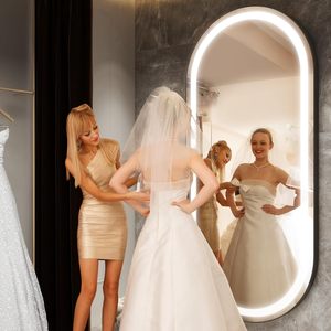 CF, marco de aluminio negro ovalado, espejos Led montados en la pared, <span class=keywords><strong>espejo</strong></span> completo, <span class=keywords><strong>baño</strong></span> de Hotel, <span class=keywords><strong>baño</strong></span>, <span class=keywords><strong>espejo</strong></span> Led de longitud completa con luz - Product Image 3