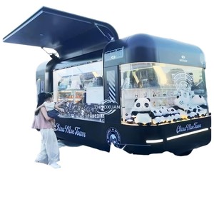 Carrito móvil de fibra de vidrio galvanizado confiable con cuatro ruedas para servicio diario de venta de helados y aperitivos callejeros - Product Image 2