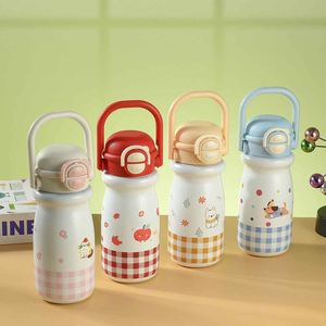 Cute Cat Pattern Stainless Steel Vacuum <b>Bottle</b> 500Ml With Lid For Children Travel Use - Product Image 6