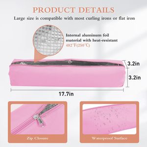 Étui de rangement pour outils capillaires résistant à la chaleur, en aluminium, pour fer à lisser, à prix abordable - Product Image 3