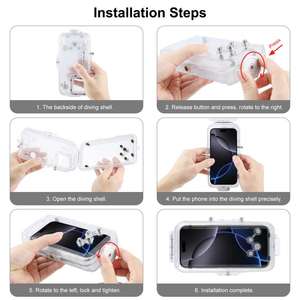 Новый стиль для <span class=keywords><strong>iPhone</strong></span> 16 Pro Max PULUZ 40 м/130 футов Водонепроницаемый чехол для дайвинга Фото Видео подводный корпус чехол для телефона - Product Image 6