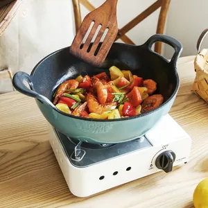 Cookercool Fast Delivery Blue Color Cast Iron Non Stick Enamel Casserole With Lid