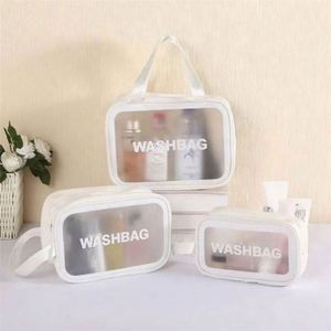 Custom Logo PU Leather PVC Transparent Clear Zipper Beauty Organizer <b>Storage</b> <b>Bath</b> Wash Cosmetic Makeup Bag - Product Image 4