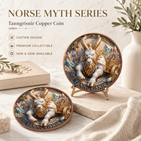 Pièce de monnaie en cuivre pur 999 de 5 oz, colorée, en relief, série animale mythologie nordique, cadeau créatif, édition de collection