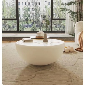 Table basse ronde haut de gamme double, moderne, luxe, en acier inoxydable, laiton, rotative, noire et dorée - Product Image 4