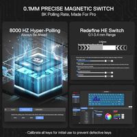 OEM ODM K617 HE Wired HallEffect Rapid Trigger Magnetic Gaming Keyboard 8K Polling Adjustable Actuation 61 Keys Design untuk Lebih Banyak Fitur
