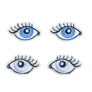 Muestras gratuitas personalizadas, parche de bordado directo de fábrica, <span class=keywords><strong>ojos</strong></span> azules de <span class=keywords><strong>dibujos</strong></span> <span class=keywords><strong>animados</strong></span> - Product Image 5