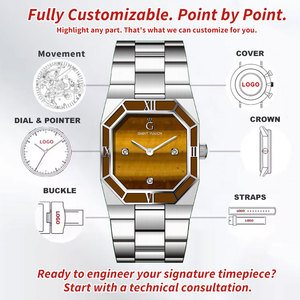 Nouvelle Arrivée Vente en Gros Montres <span class=keywords><strong>Quartz</strong></span> Personnalisées PC20 de Luxe Léger pour Femmes, Bracelet en Acier Inoxydable et Design Carré - Product Image 2