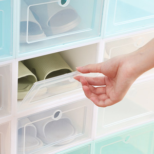 Zapatero de plástico transparente ecológico a prueba de polvo tipo cajón para el hogar caja de almacenamiento de zapatos plegable gabinete de zapatos - Product Image 4