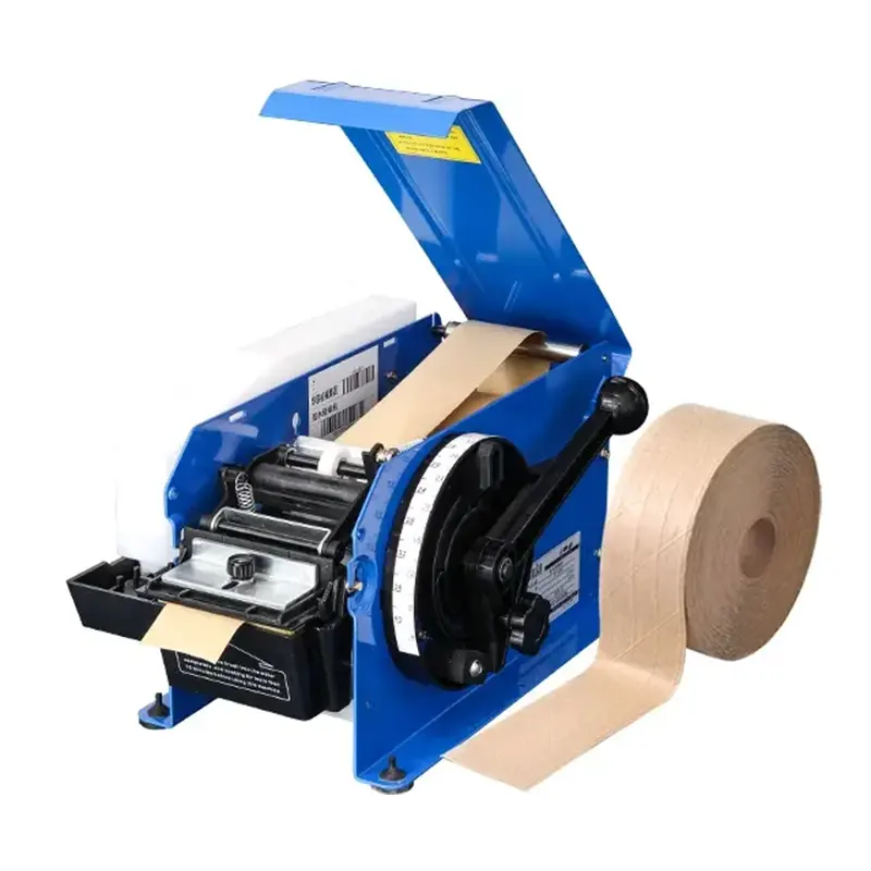 Dispenser di nastro gommato all'ingrosso Dispenser di nastro di carta Kraft blu manuale per nastro di carta attivato dall'acqua