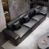 Italienisches Minimalistisches Echtleder-Luxussofa mit Liegefunktion für Moderne Minimalistische Wohnzimmer und Große Häuser/Villen