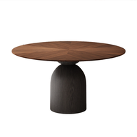 Table à manger ronde en bois massif noyer STG moderne 120 cm, style minimaliste européen et américain, pour 6 personnes, mobilier d'appartement scandinave