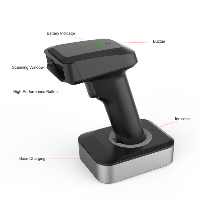 Symcode MJ-1904DB Portable 2D+BT+2.4G Handheld Barcode Scanner A4 Size ROHS Certified USB Interface 1D Scan Element CMOS Stock