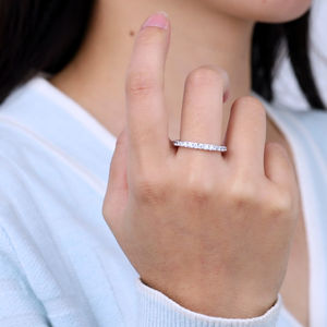 Anillo de Eternidad de <span class=keywords><strong>Plata</strong></span> de Ley 925 con Cuerda Trenzada y Circonita, Anillo de Compromiso de Lujo para Mujer, Venta al por Mayor B2B - Product Image 4
