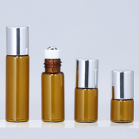 Bouteilles à bille de 1 ml, 2 ml, 3 ml, 5 ml en verre ambré transparent avec logo personnalisé, mini flacons vides pour huiles essentielles